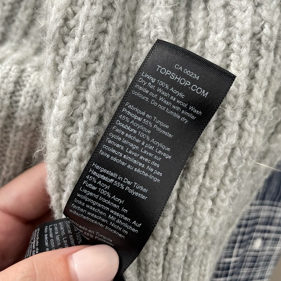 Gray Ribbed Open Front Cardigan - Picture 7 of 7